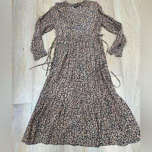 Rails Leopard Print Long Sleeve Dress size xs